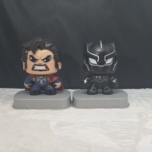 2 Marvel Mighty Muggs Figures - Doctor Strange & Black Panther